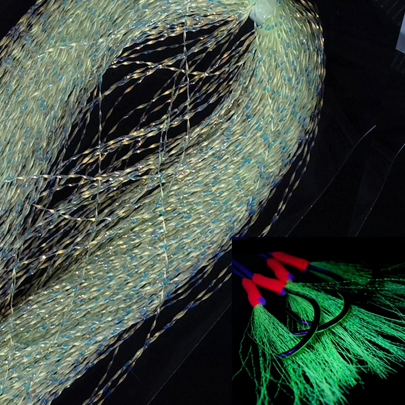 Royal Sissi 6 paquetes de atado de moscas luminoso Flashabou brillo retorcido oropel holográfico pesca nocturna corvina fabricación de señuelos de escarcha - imagen 5
