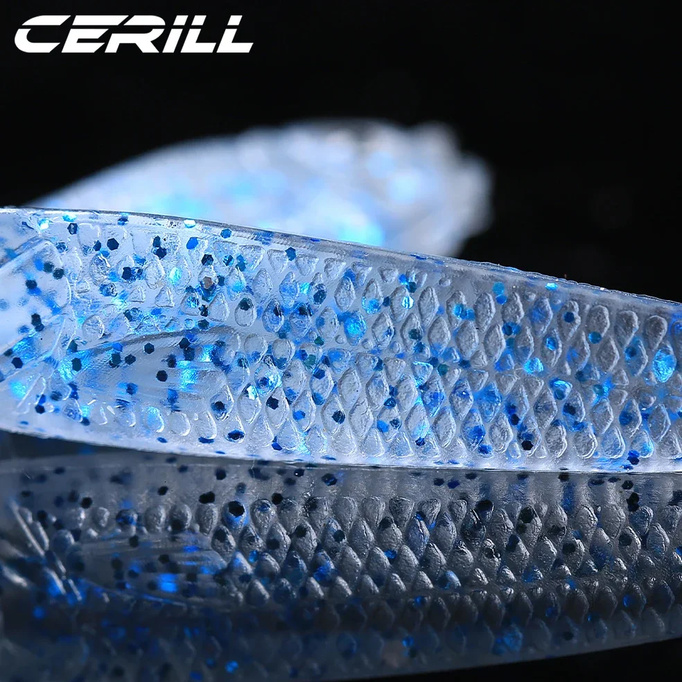 Cerill 20 PCS 7cm 2g Fork Tail Silicone Worm Bait Soft Lure Swing Impact Lifelike Shiner Carp Pike Artificial Fishing Swimbait - imagen 5