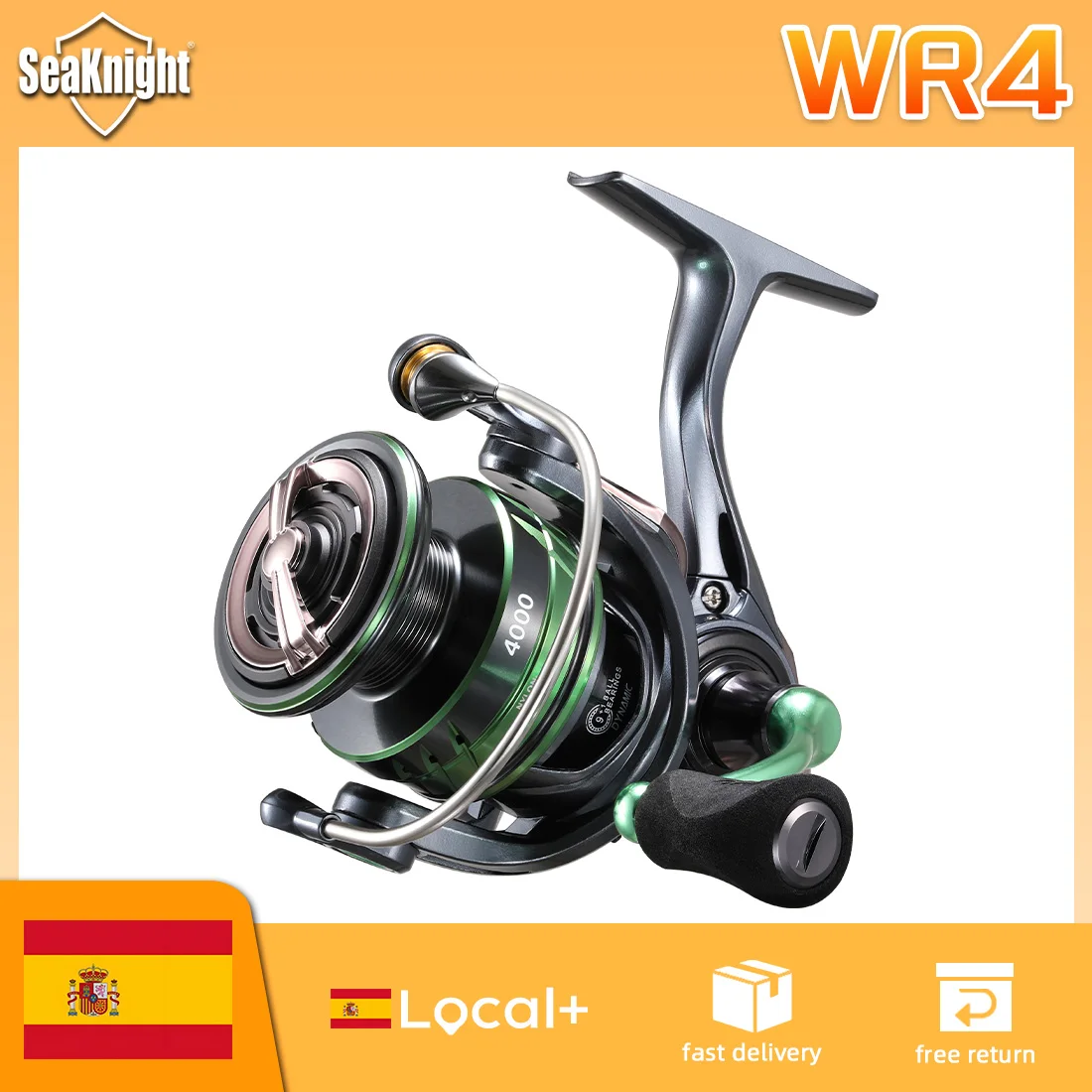 Carrete giratorio SeaKnight WR4 – Arrastre de fibra de carbono