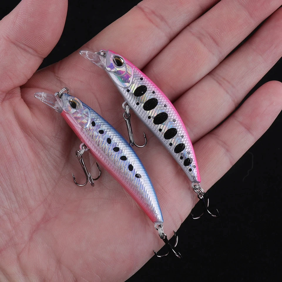 WALK FISH-señuelo de pececillo para Pesca, señuelo de trucha de plástico duro, Wobbler, accesorios de aparejos de Pesca, 1 piezas, 65mm, 6,2g, ojos 3D que se hunden - imagen 5