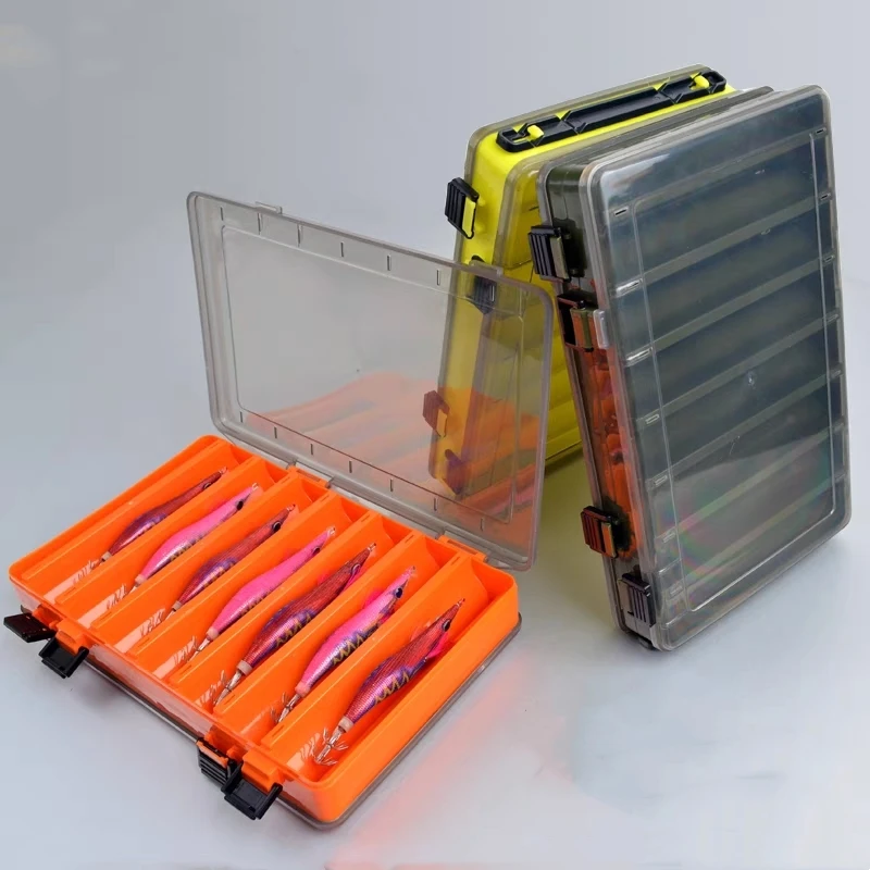 Caja de aparejos de pesca de doble cara, estuche de almacenamiento de 12/14 celdas, cebos falsos, anzuelos, accesorios de herramientas de pesca portátiles impermeables - imagen 2