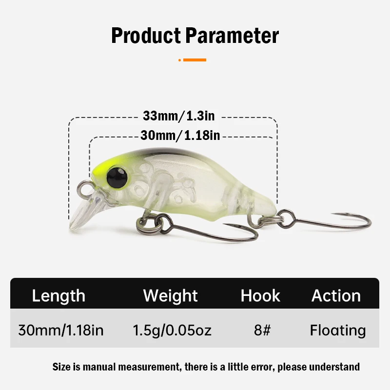 Leydun-señuelos de pesca con superficie marioneta, pececillo, 30mm, 1,5g, flotante, poco profundo, Crankbait, Swimbaits artificiales, aparejos - imagen 2