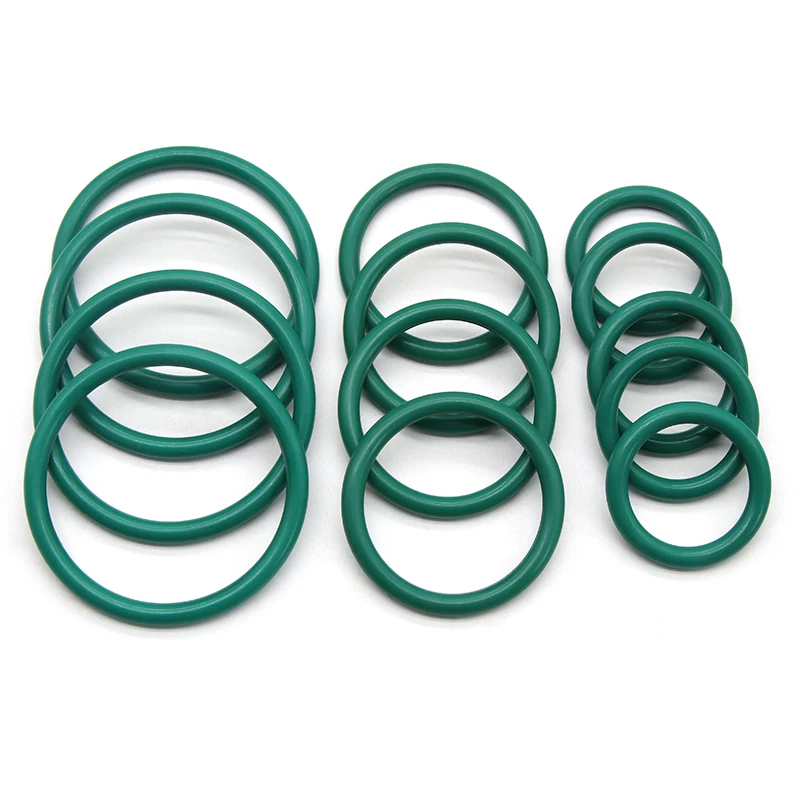 Junta tórica de sellado verde, Junta aislante resistente al aceite, resistente a altas temperaturas, caucho flúor, CS, 4mm, OD, 14 ~ 130mm, 10/50 piezas, FKM - imagen 4