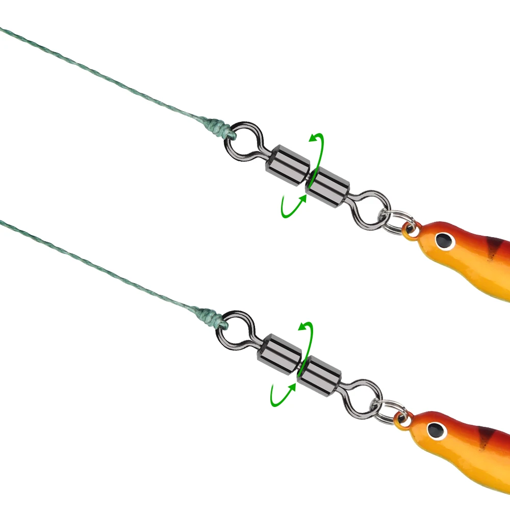 DNDYUJU 20 piezas giratorios de pesca rodamiento de bolas de doble articulación anillos sólidos conector de pesca giratorio accesorios de pesca de carpa - imagen 4