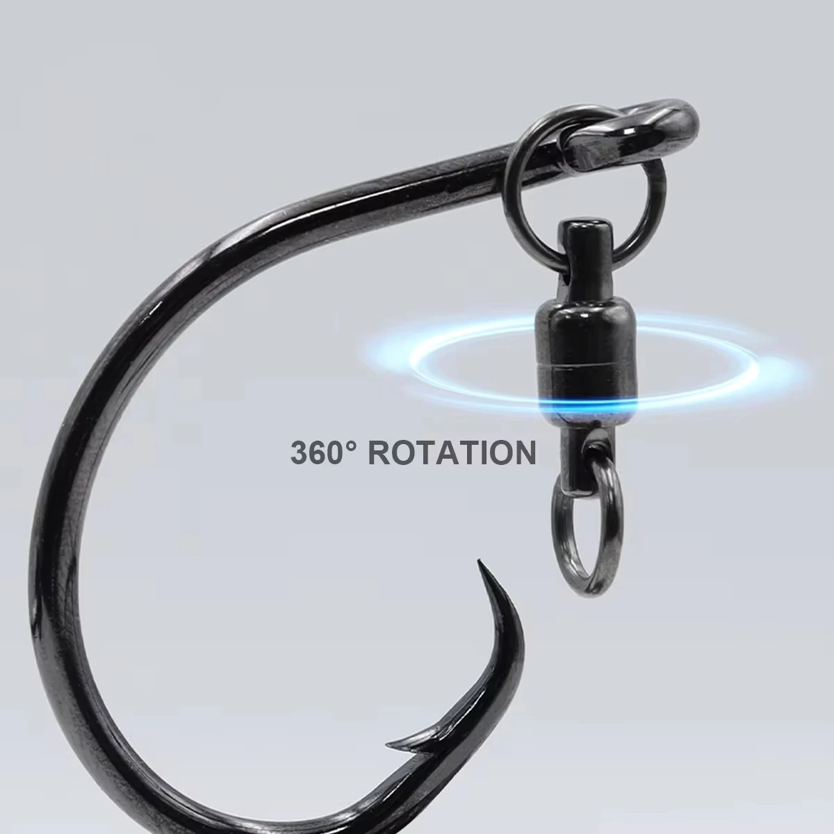 Anzuelos circulares con anillo giratorio, anzuelos de Pesca de Mar antienredos, juego de aparejos giratorios, 6/0 #8/0 #10/0 #, 3 unids/lote por bolsa - imagen 3