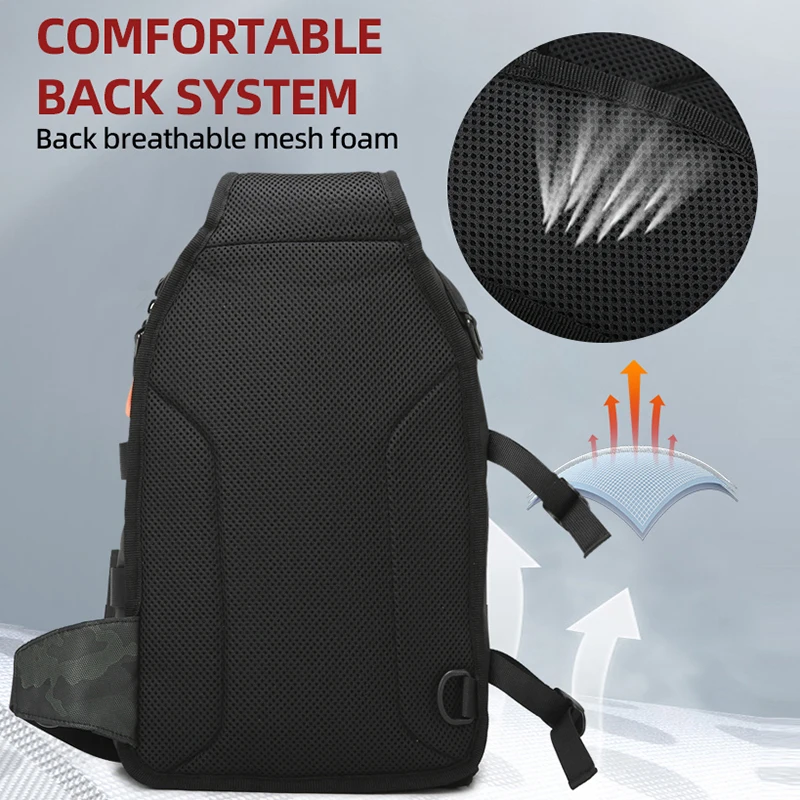 Mochila táctica con señuelo de pesca con soportes para cañas, bolsa deportiva Molle para el pecho, riñonera para senderismo y escalada al aire libre, riñonera grande para caza - imagen 4