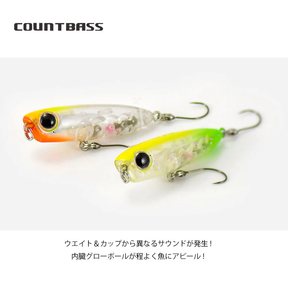 COUNTBASS 45mm 1-3/4" 3,2g 1/8 oz. Cebo flotante Popper, señuelos de pesca para pescadores Wobbler Topwater La Peche Au Leurre Hardbaits - imagen 4