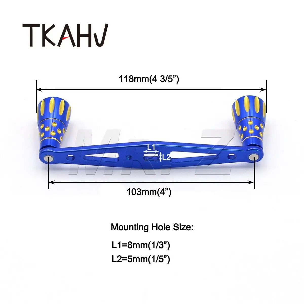 TKAHV-carrete de pesca Baitcasting azul, 103mm, mango Baitcast para Abu Black Max Daiwa Ryoga Shimano, perillas CNC de perfil bajo - imagen 3