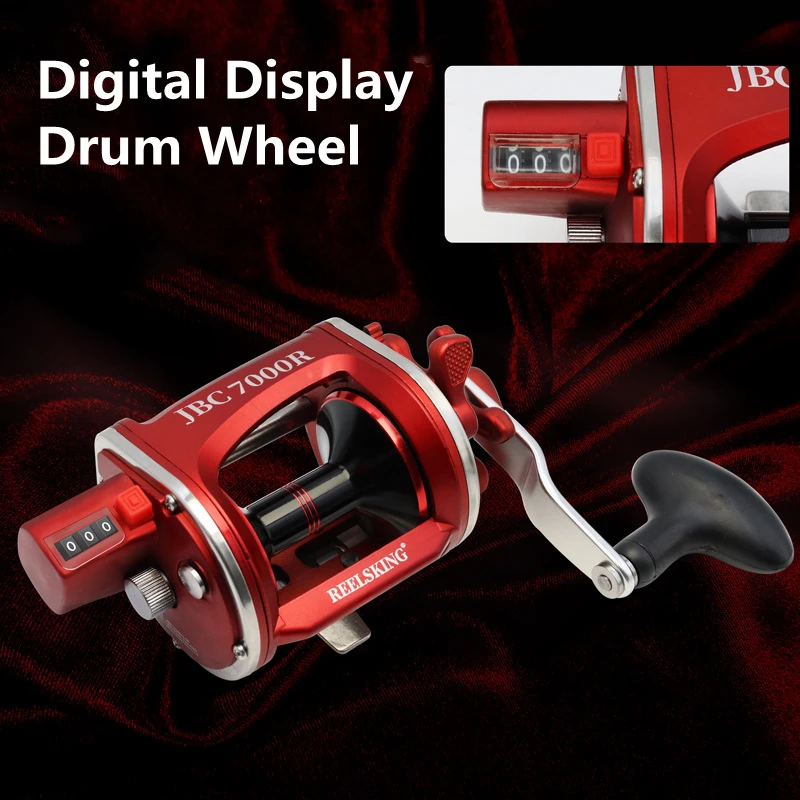 ZYZ rueda de tambor con pantalla Digital, carrete de pesca de barco de mar profundo con conteo de precisión, taza de alambre de gran capacidad, carrete de pesca de plantilla de agua salada - imagen 3