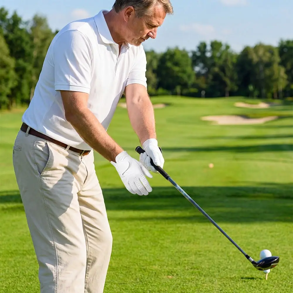 Guante de golf blanco antideslizante – Mano izquierda palma gamuza - imagen 5