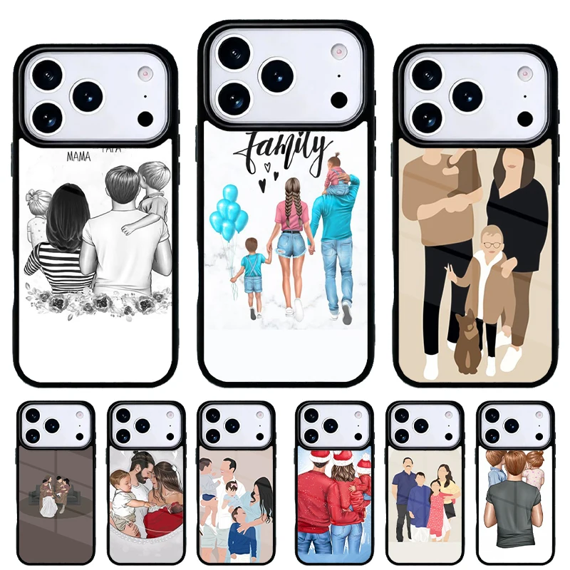 Funda iPhone 17 Air con diseño familiar Mamá Papá Hija Hijo