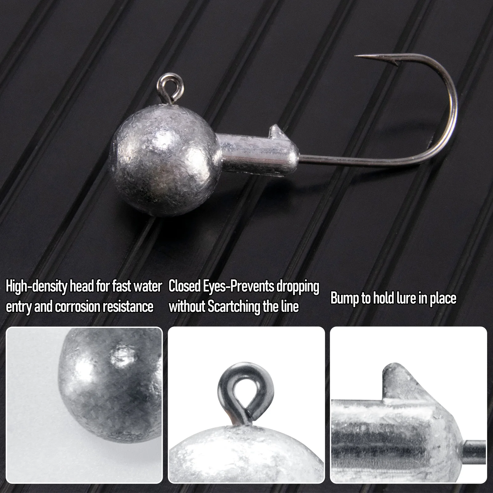 Jig Head plomado con gancho afilado para vinilo Swimbait