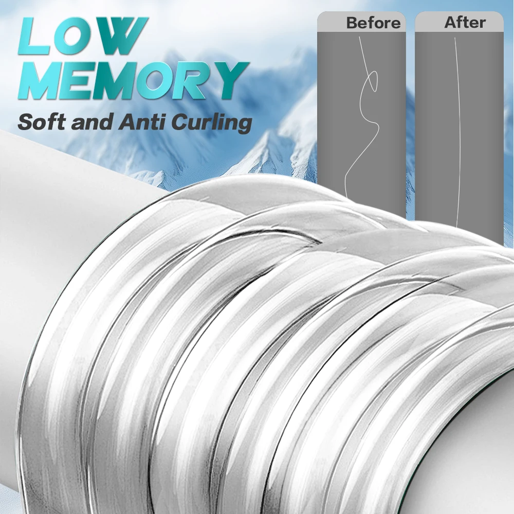 ZUKIBO-sedal Mono de hielo de cristal, sedal de pesca de nailon suave, súper fuerte, resistente a la tracción, diseño de EE. UU., baja memoria, alta resistencia a la abrasión - imagen 3