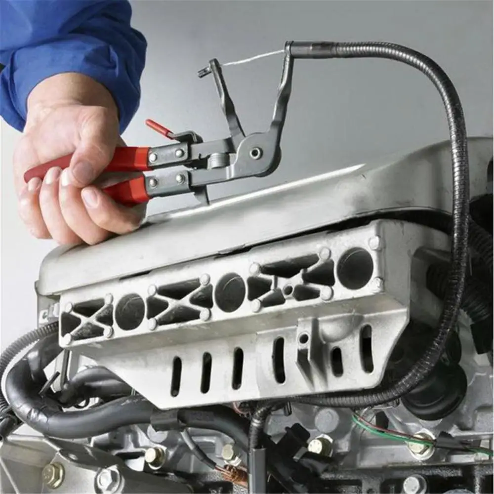 Alicates de sujeción abrazaderas de manguera flexibles, tipo de Cable flexible, abrazaderas largas de manguera automática, eliminación de paquete de manguera recta, herramientas de reparación de automóviles - imagen 5