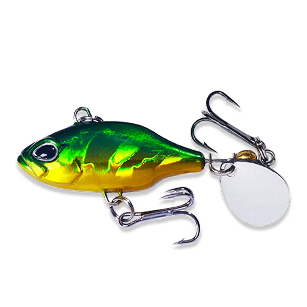Señuelos de Pesca oscilantes giratorios de Metal Vib cebo vibratorio Pesca de invierno 5,2 cm 8,5g cebos duros artificiales Spinner cuchara señuelo Pesca - imagen 5