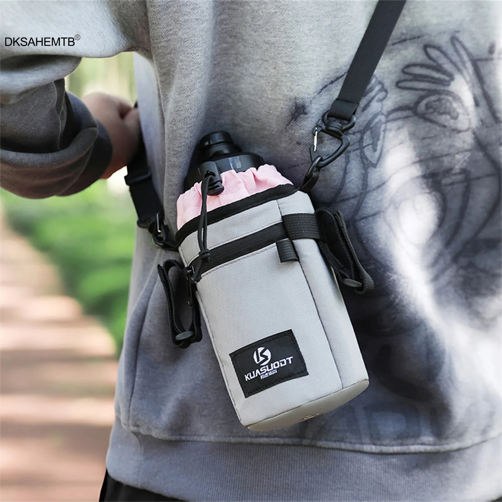 Organizador de botellas de agua para ciclismo, bolsa de botella de agua gruesa portátil para uso en ciclismo, cubierta de taza aislada anticaída, 1 ud. - imagen 3