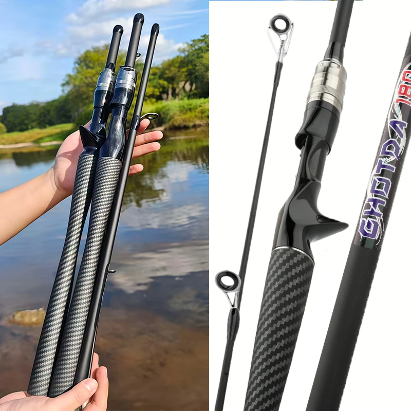 Caña de pescar ultraligera de alta calidad, 4/5 secciones con mango EVA, Material de fibra de carbono, Mini caña de pescar de fundición para viaje