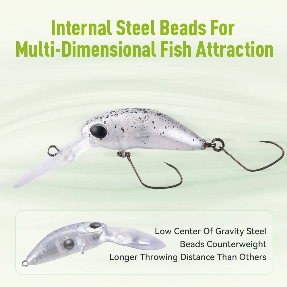 Kingdom-señuelo de pesca Mini Minnow, 1,7g, 1,85g, diseño de labio único, anzuelos individuales, Wobblers artificiales flotantes para pesca de trucha y Lucio - imagen 5