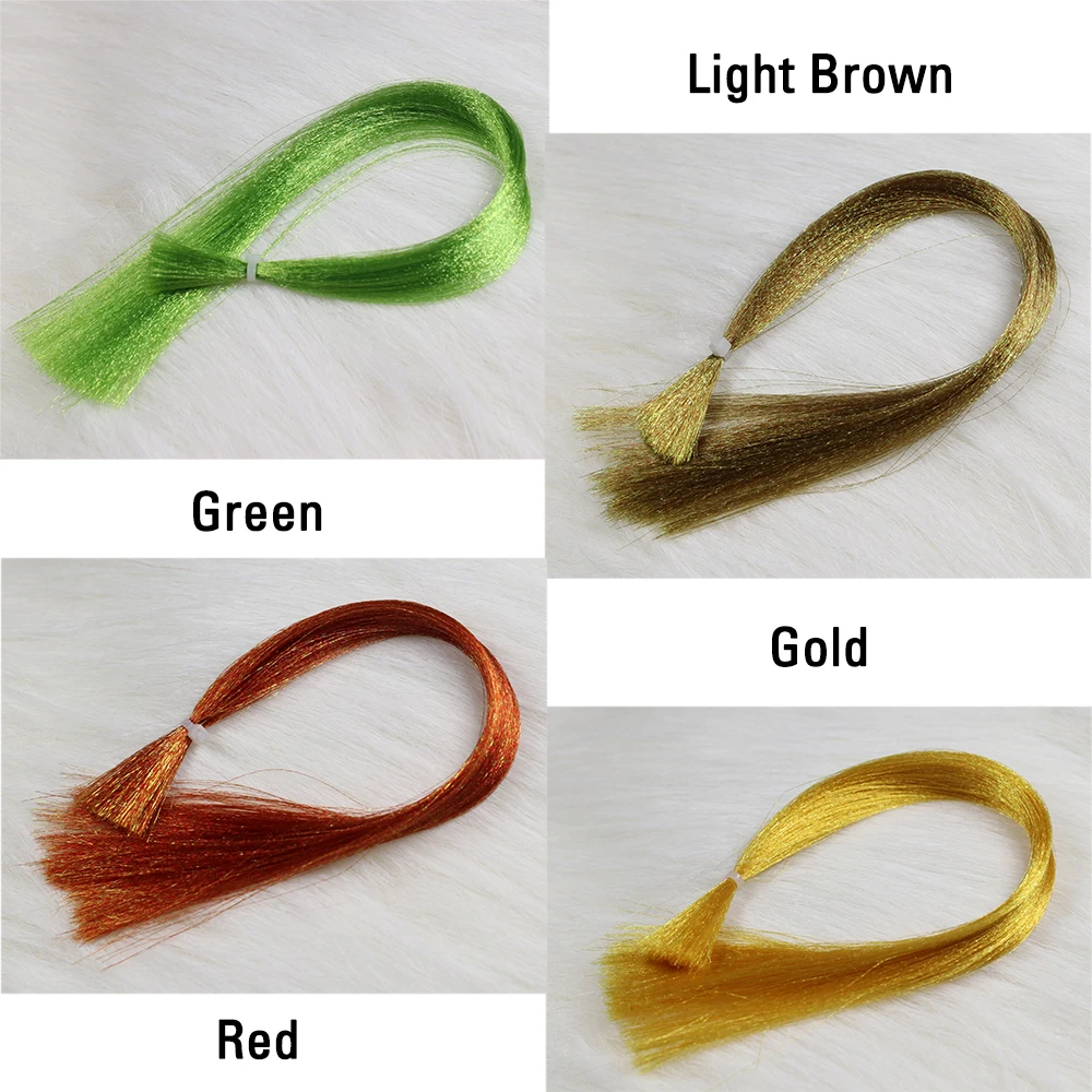 ICERIO-pelo sintético extrafino de 30cm de longitud, fibra de Fluoro, Material reflectante de atado de pesca con mosca para cebo, serpentinas de agua salada - imagen 5