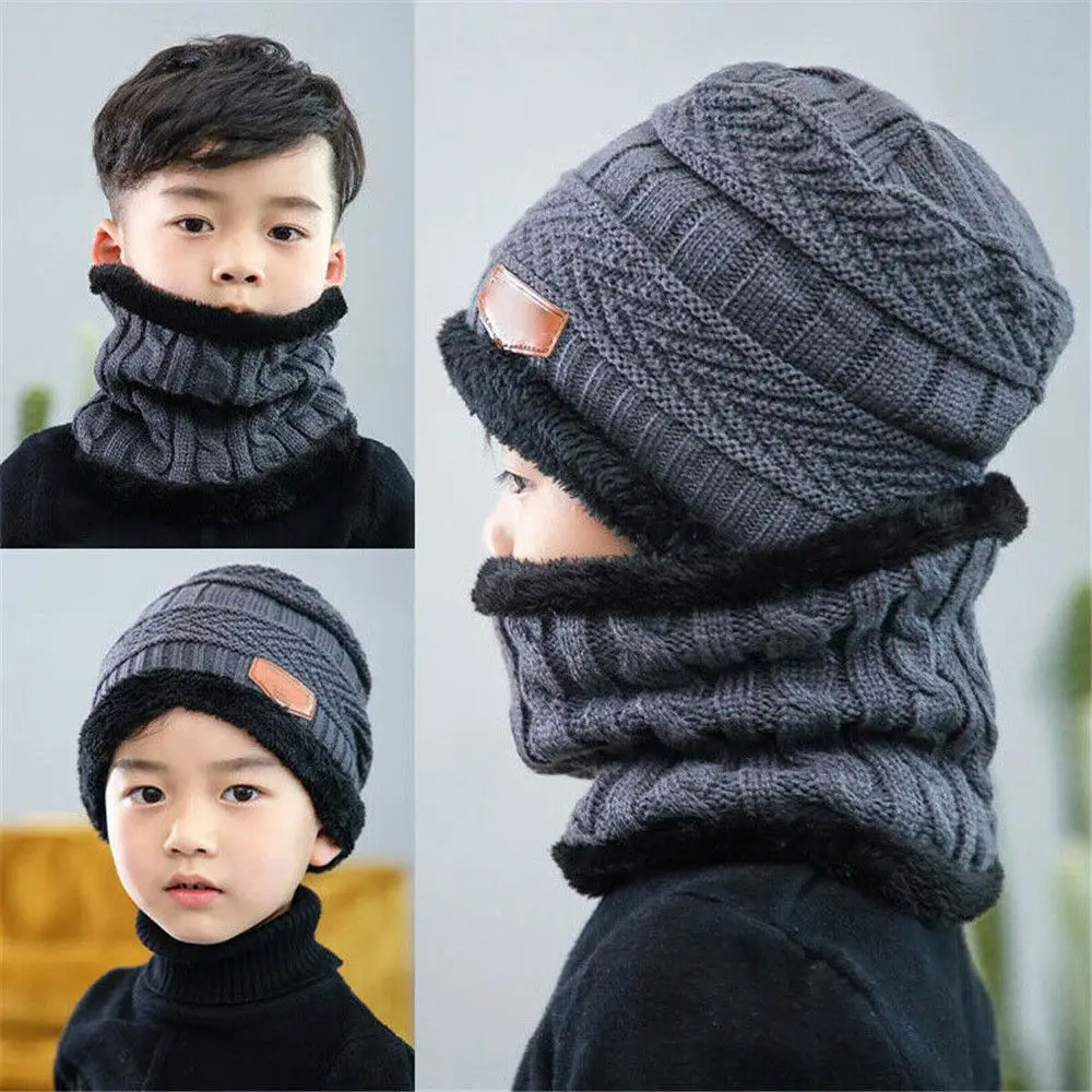 Invierno térmico suave cuello bufanda gorra pasamontañas sombrero de punto gorro bufanda - imagen 3