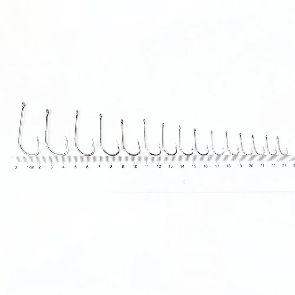 FISH KING-anzuelo de pesca de 50-100 piezas 92666, señuelo con púas dobles afiladas, acero al carbono, 5/0-10 # - imagen 3