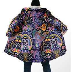 Capa de invierno unisex DP103 – Estampado psicodélico 3D con capucha