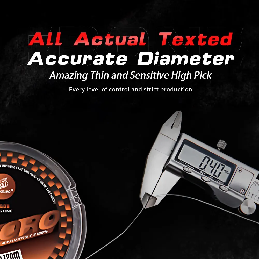 SOLOKING-línea de pesca de nailon con revestimiento de fluorocarbono de 120M, línea de fundición líder, resistente al agua, duradera y fuerte - imagen 4