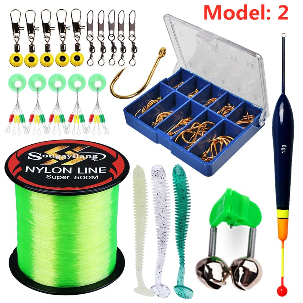 Sougayilang-Juego de pesca giratoria, caña de fibra de carbono de 1,8-2,4 m, 1000-4000, 5,2: 1, carrete giratorio con sedal de pesca de 500m y accesorios - imagen 4