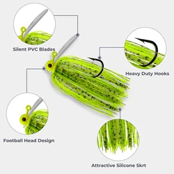 Señuelo Chatterbait 9KM con hoja PVC y vinilo para lubina