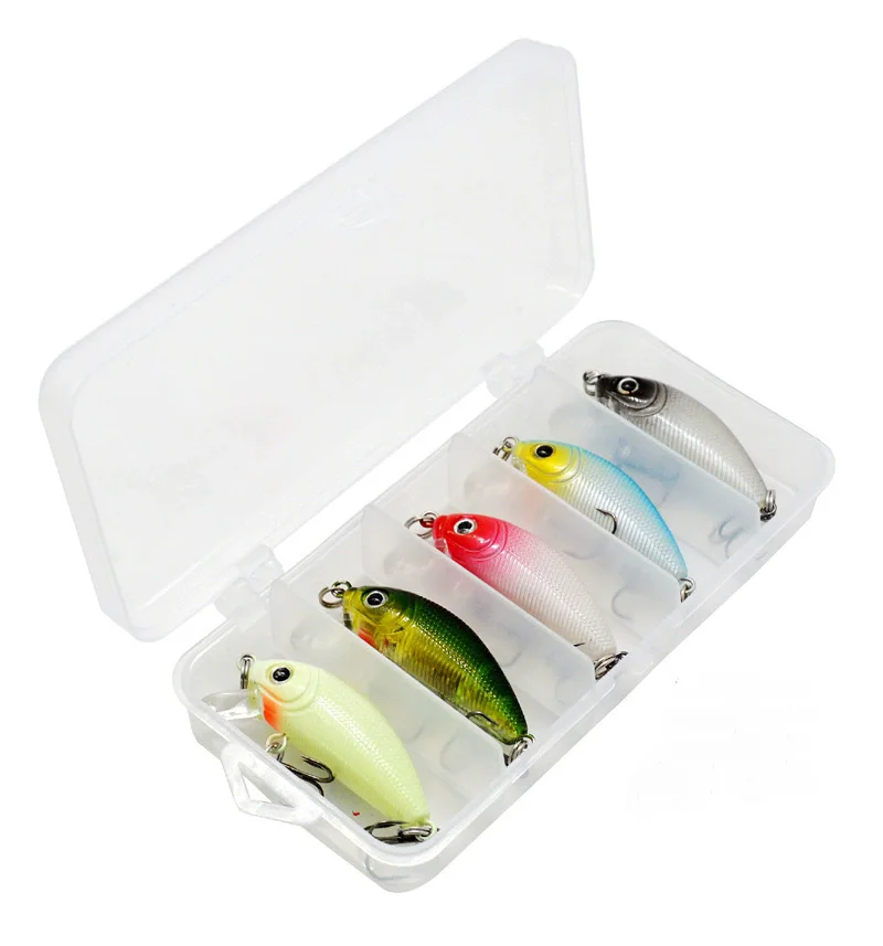 5 unids/caja Mini 4,6 cm 5g manivela cebo de Pesca de carpa señuelo Artificial duro Pesca Crankbaits señuelos de peces Wobbler caja de aparejos - imagen 3