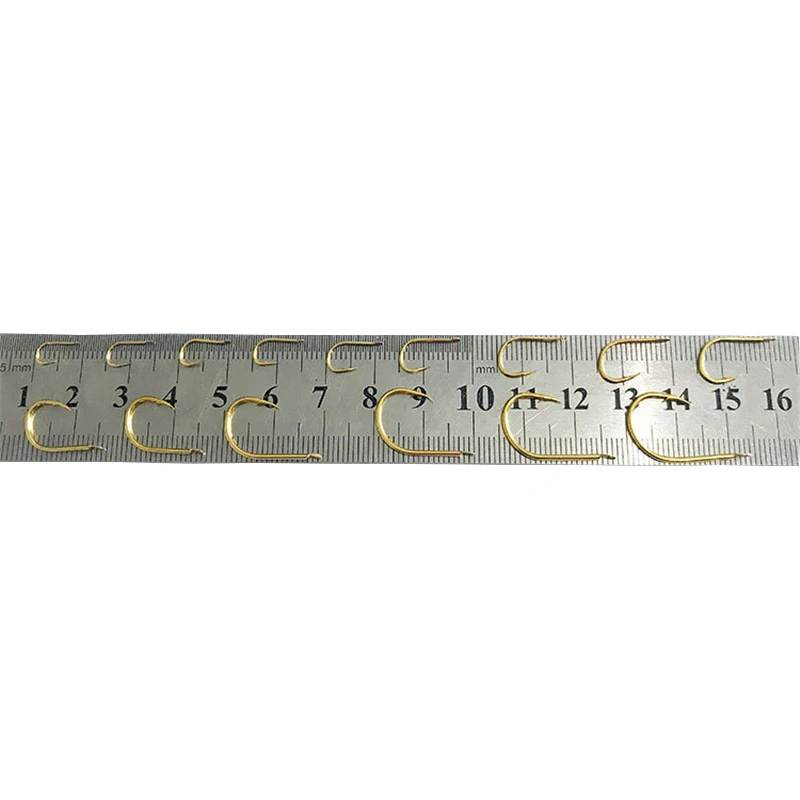 Anzuelo Jig Head dorada cabeza plana para mosca agua dulce - imagen 2