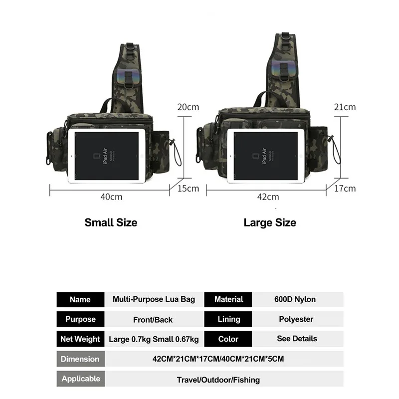 Bolso de hombro de pesca, riñonera de pesca multifuncional, almacenamiento para cebo de pesca, bolsa al aire libre adecuada para montar y montañismo - imagen 4
