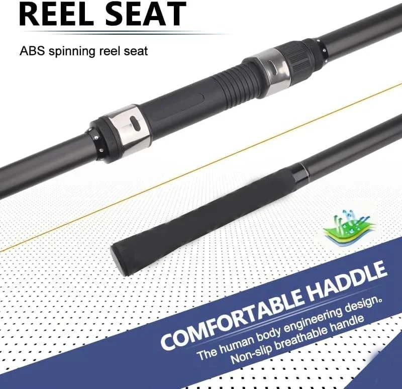 3,3 M 3,6 M 3,9 M 4 piezas caña de pescar de carpa caña de Surf de viaje giratoria 30-150g distancia de carbono lanzamiento de agua dulce y salada - imagen 5