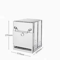 Estufa portátil de leña plegable – Acero inoxidable para acampar