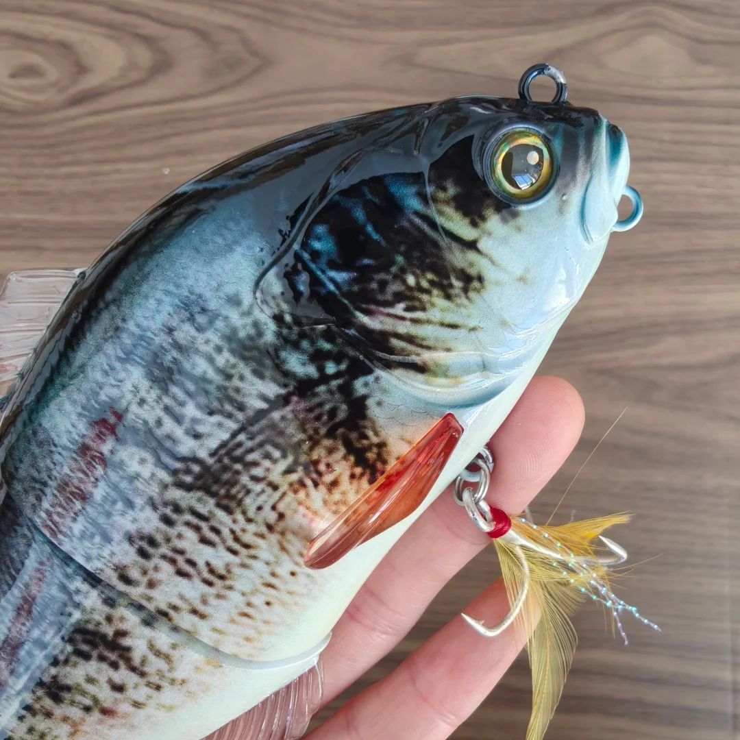 Swolfy Swimbait 16cm 72g señuelo multiarticular hundimiento lento segmento biónico natación Pesca lubina carpa aparejos de Pesca cebo duro - imagen 4