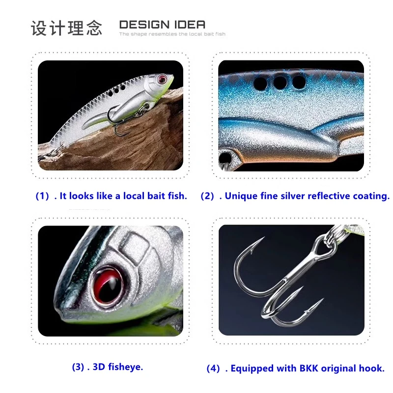 Nuevo FISHANT Dading Cool edición clásica Super Long Shot Metal VIB señuelo de pesca 7/9/12,5/15g 3D ojo de pez cebo falso de lubina Artificial - imagen 4