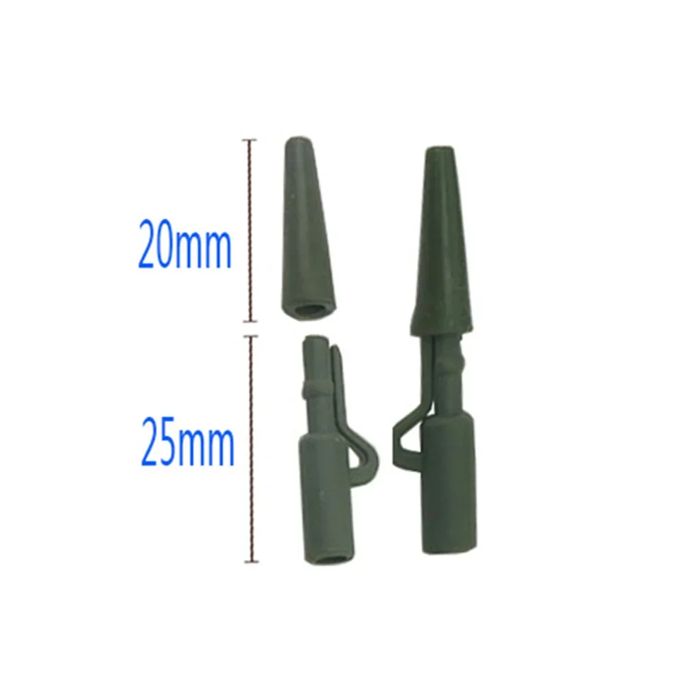 20 juegos de Clips de plomo y gomas de cola, Kit de aparejos de pesca de carpa con cono, accesorios para aparejos de pesca de carpa - imagen 2