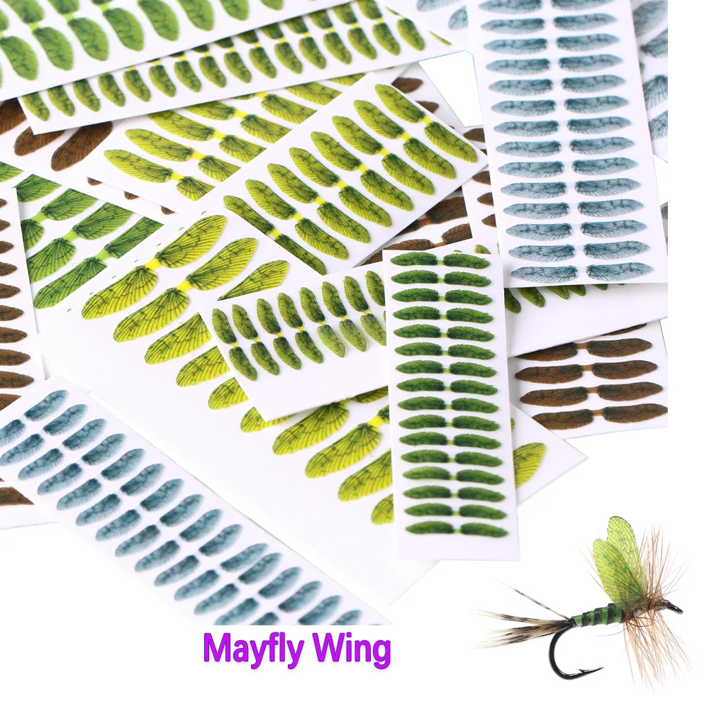 ICERIO-Película de ala de insecto realista precortada, Material elástico para atado de moscas, cinta de envoltura para Stonefly Mayfly, ninfas, señuelo de pesca de trucha - imagen 3