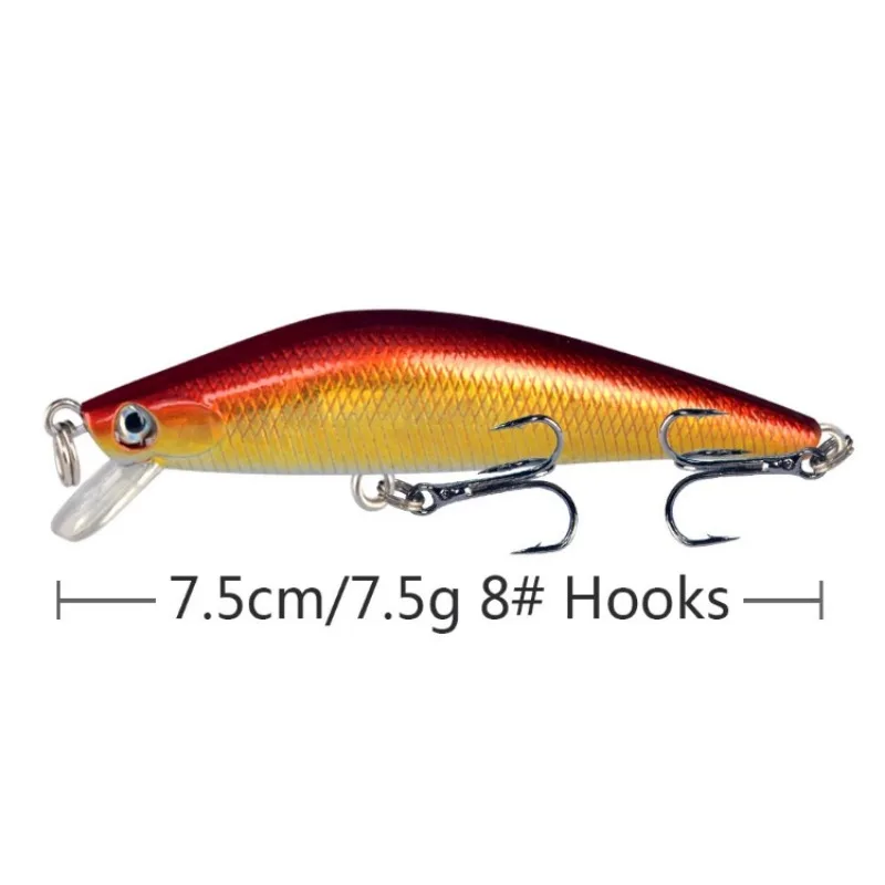 Señuelo de pesca de pececillos duros flotantes, cebo artificial, wobblers, para pesca de carpa, 7,5g, 7,5 cm, 1 parte - imagen 5