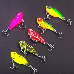 Señuelo Vib de Metal, cuchara de pesca, señuelos giratorios de lentejuelas, productos vibratorios de invierno, agarre giratorio, aparejos de pesca, 7g, 10g, 14g, 1 ud.