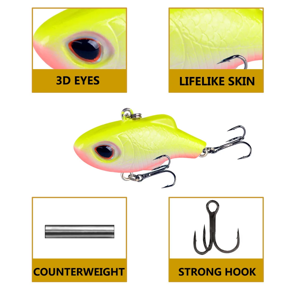 Señuelo de pesca de 3,5 Cm y 5G, Crankbait Wobbler, Crankbaits Vib, cebo duro de hielo, Mini Wobblers, Crankbait, novedad