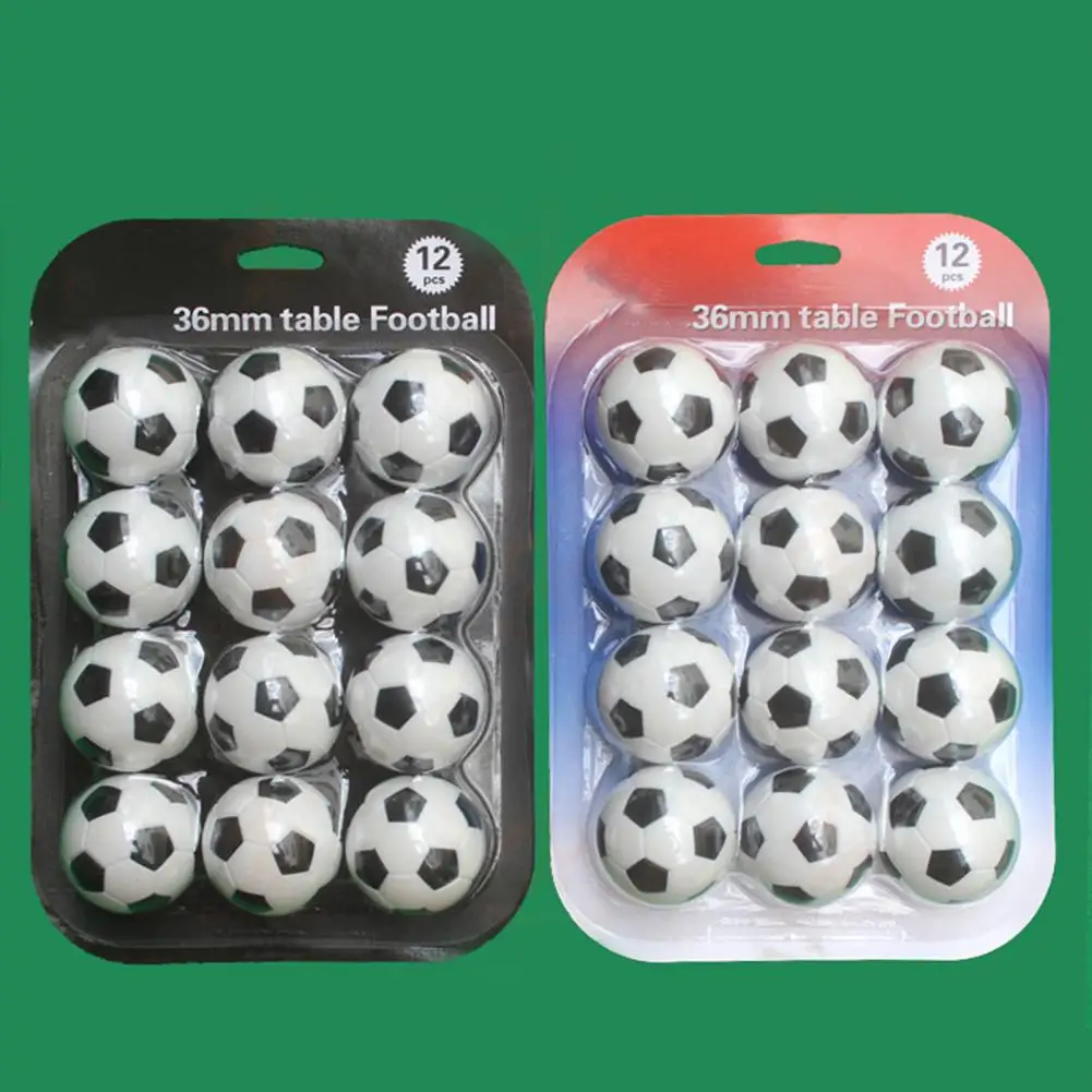 12 Uds. Pelotas de fútbol de juguete, pelotas de juego de fútbol clásicas de mesa, Mini pelotas de fútbol estándar de 36mm en blanco y negro