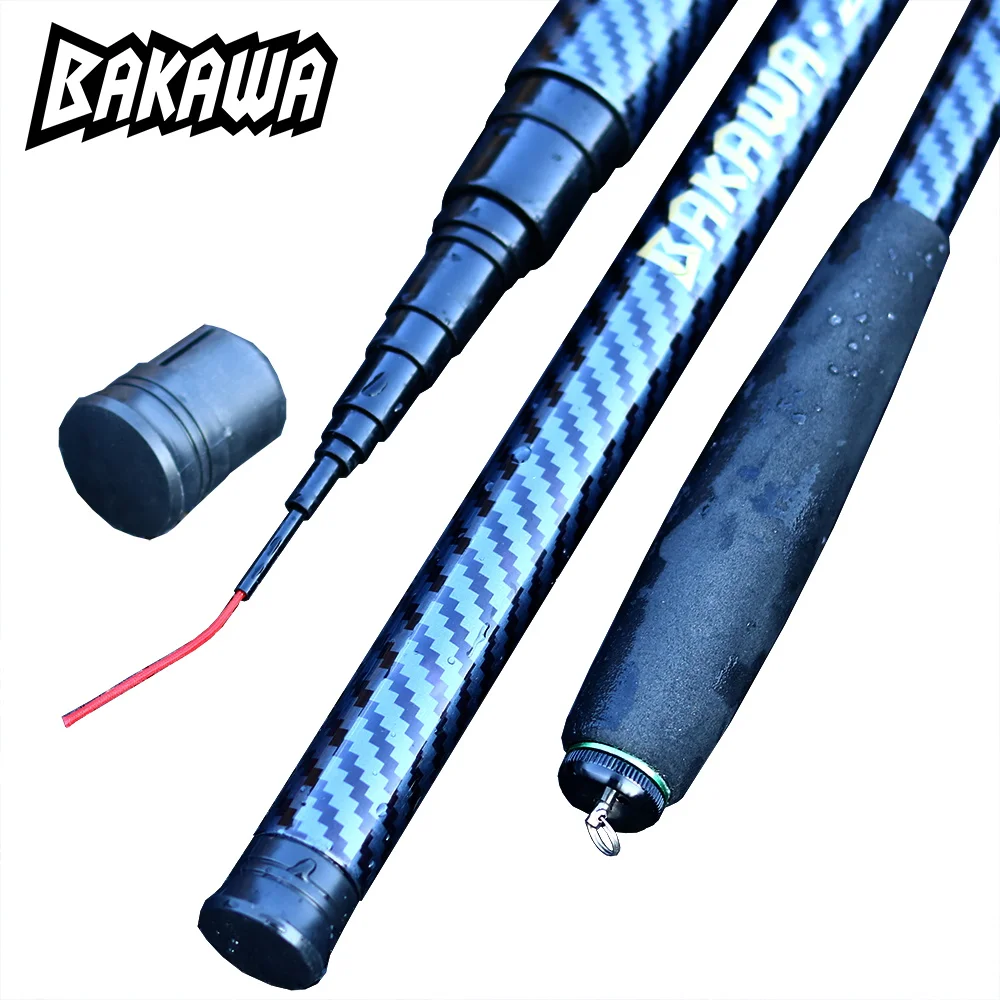 Caña telescópica ultraligera BAKAWA – Portátil 46 cm pesca deportiva