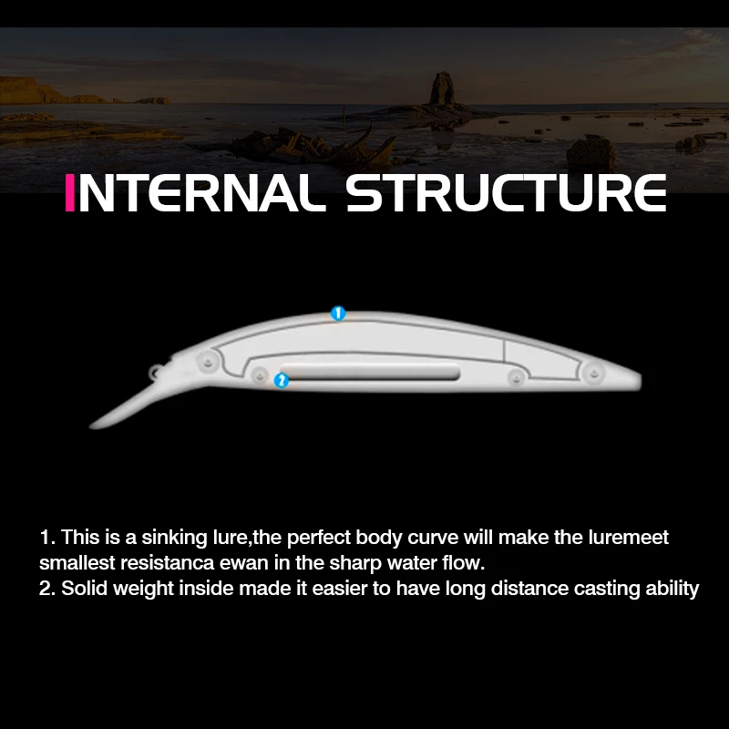 FJORD 70mm 17g Heavy Sinking Minnow 11color For Choose Laser Hard Artificial Bait Plastic Professional Seawater Fishing Lure - imagen 5