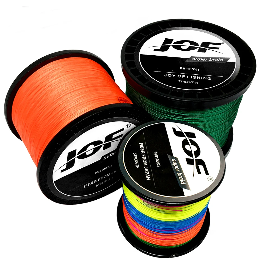 JOF-sedal de Pesca trenzado de 4 hebras, multifilamento PE X4, 300M, 500M, 100M, carpa voladora, Pesca de seda cruda japonesa duradera - imagen 2