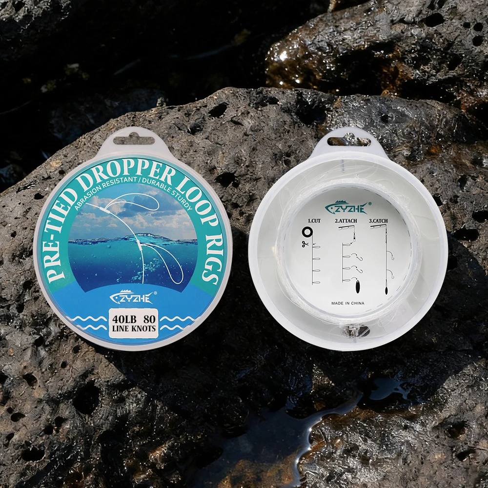 ZYZ, 1 unidad, aparejos de pesca con gotero preatados, 10/20/30/40LB, 80 nudos, carrete de sedal, aparejos de pesca hechos a mano - imagen 4