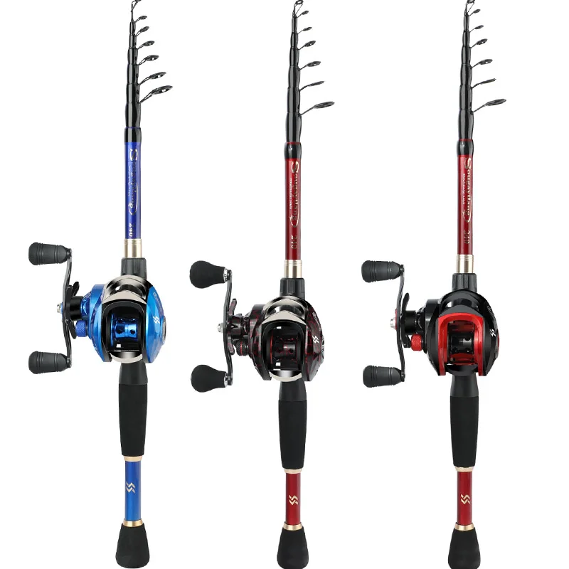 Combo pesca viaje Sougayilan caña 2,4 m y carrete 12+1BB portátil