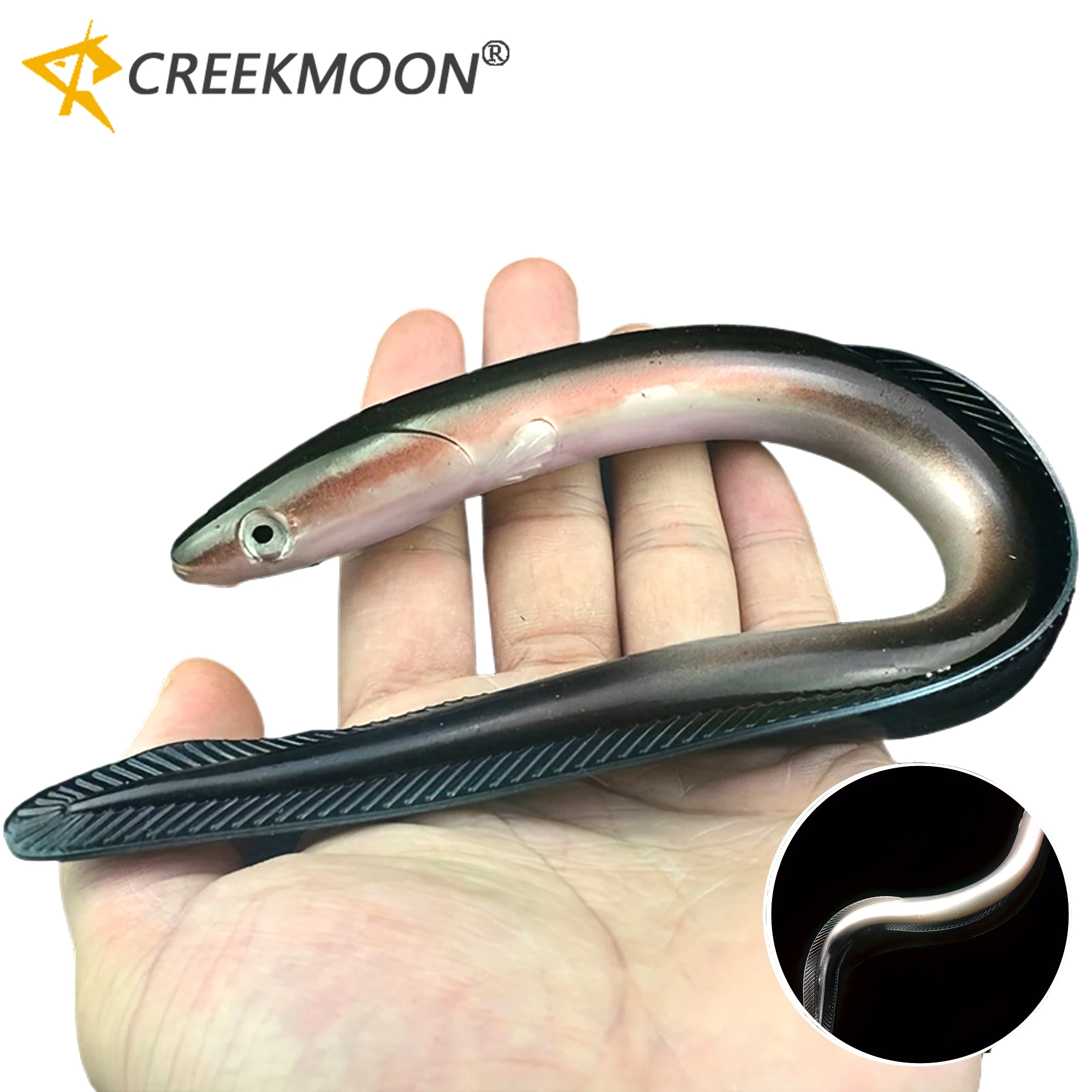 Señuelo de Anguila Artificial suave de 300mm y 58g de largo, Swimbait, Anguila eléctrica Artificial, cebo suave, simulación de peces de agua salada, carpa, bagre, lubina