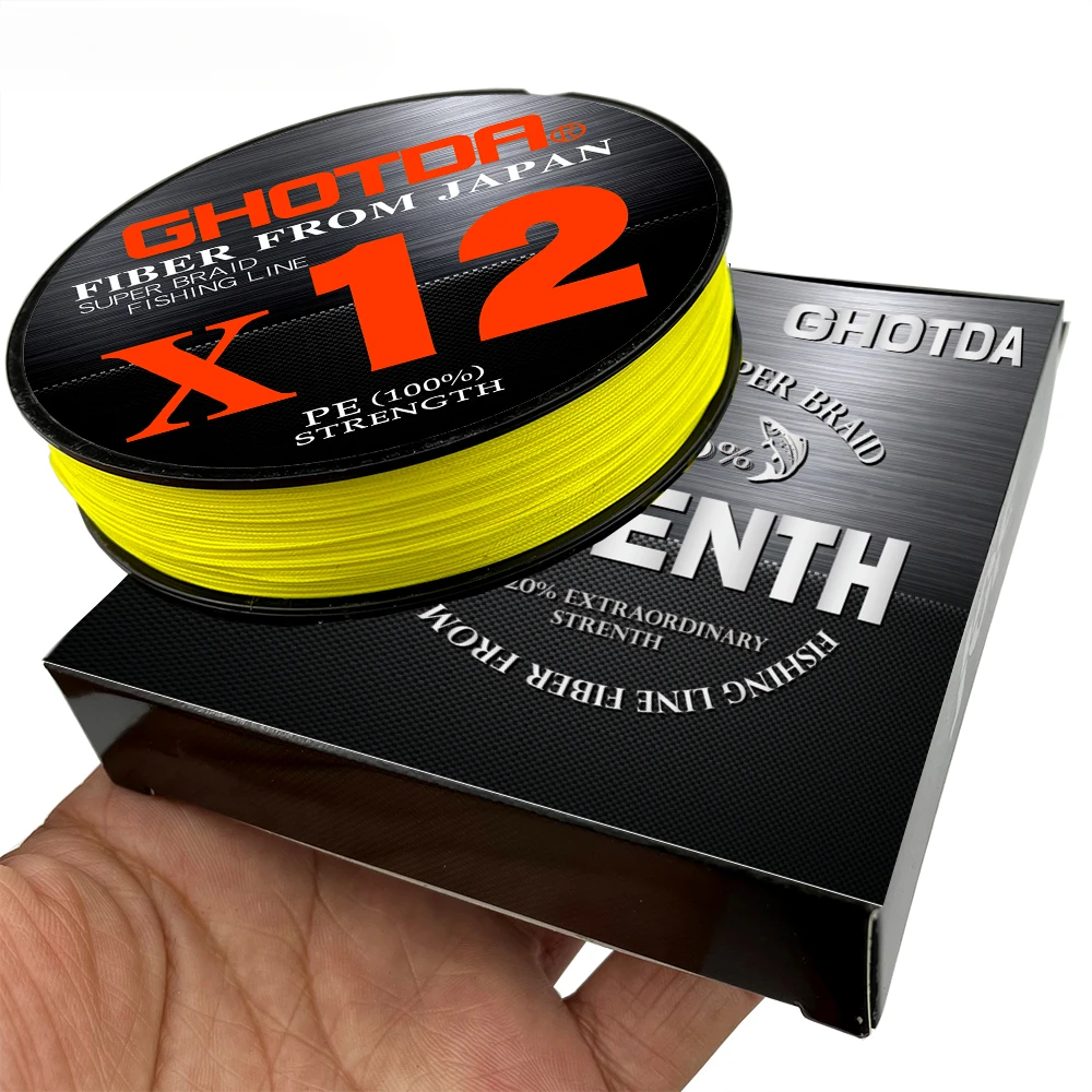 Línea de pesca de PE trenzada de 100M 8 hebras 12 hebras 0,6 # /0.8 # /1.0 #   Distancia de fundición lejana súper fuerte 13LB 18LB 25LB 30LB 50LB 92LB - imagen 5