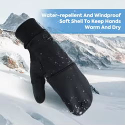 Goture Guantes de nieve impermeables con pantalla táctil, térmicos, gruesos y cálidos para pescar, snowboard, hombres y mujeres, equipo de invierno para clima frío